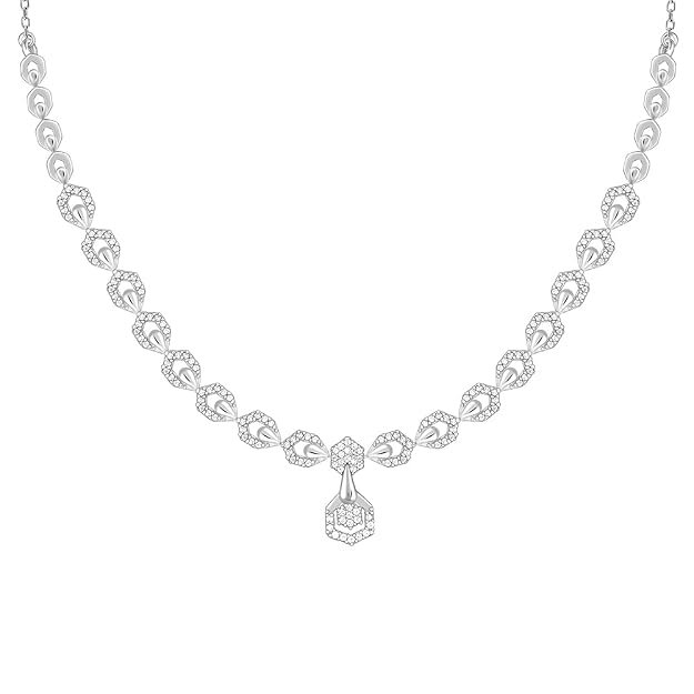 GIVA 925 Silver Glittering Hexagon Necklace| Pendant to Gift Women & Girls | With Certificate of Authenticity and 925 Stamp | 6 Months Warranty